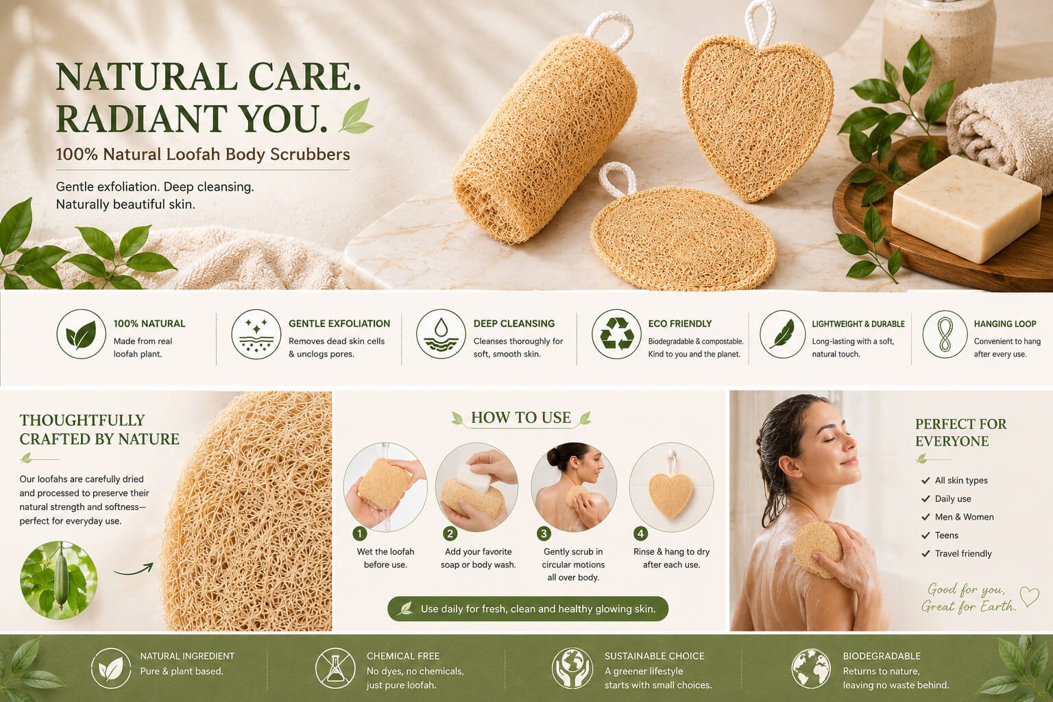 Cylindrical Loofah alternative view