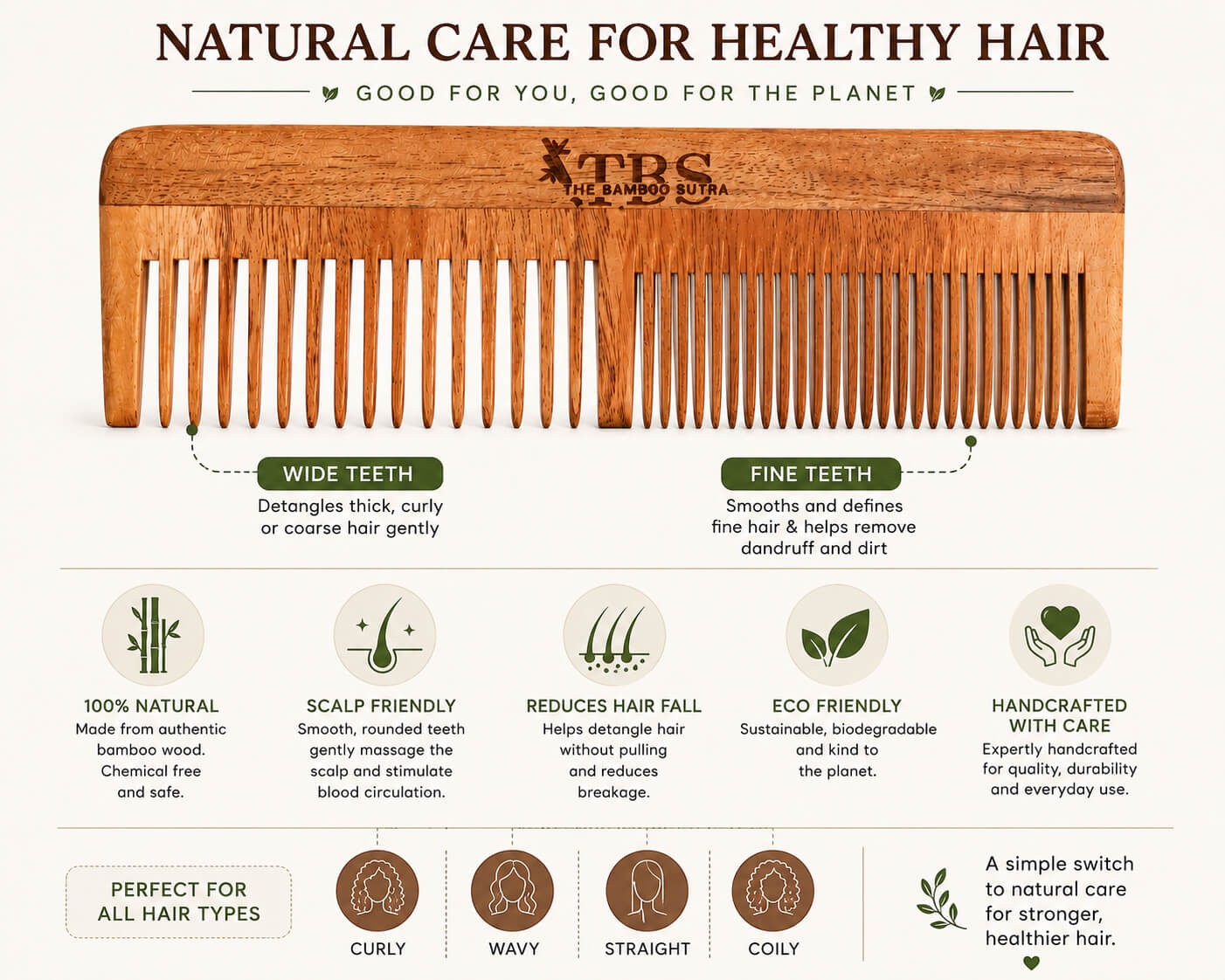 Dual Lily Teeth Hair Comb alternative view