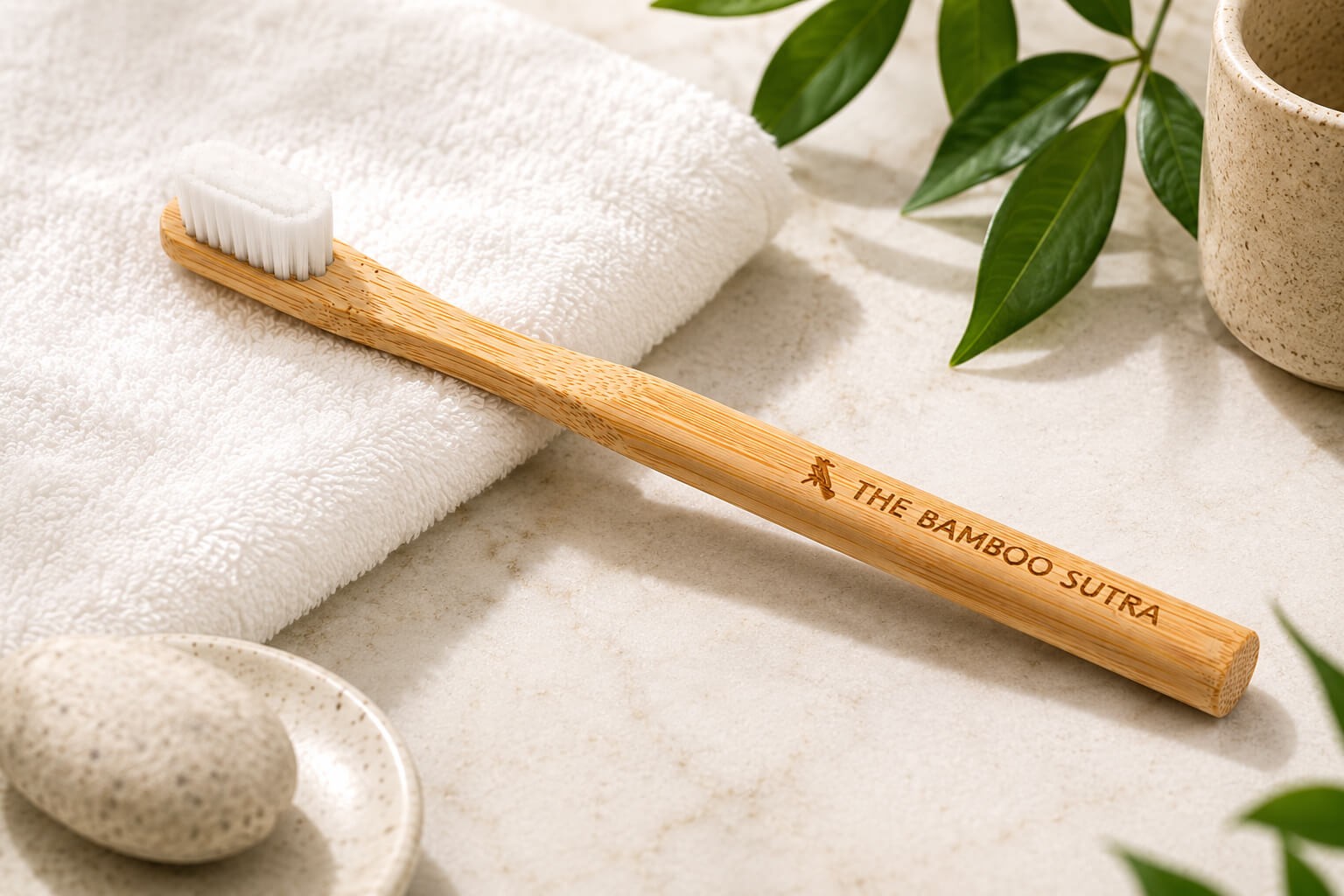 Nano Bristles White Round Handle Toothbrush